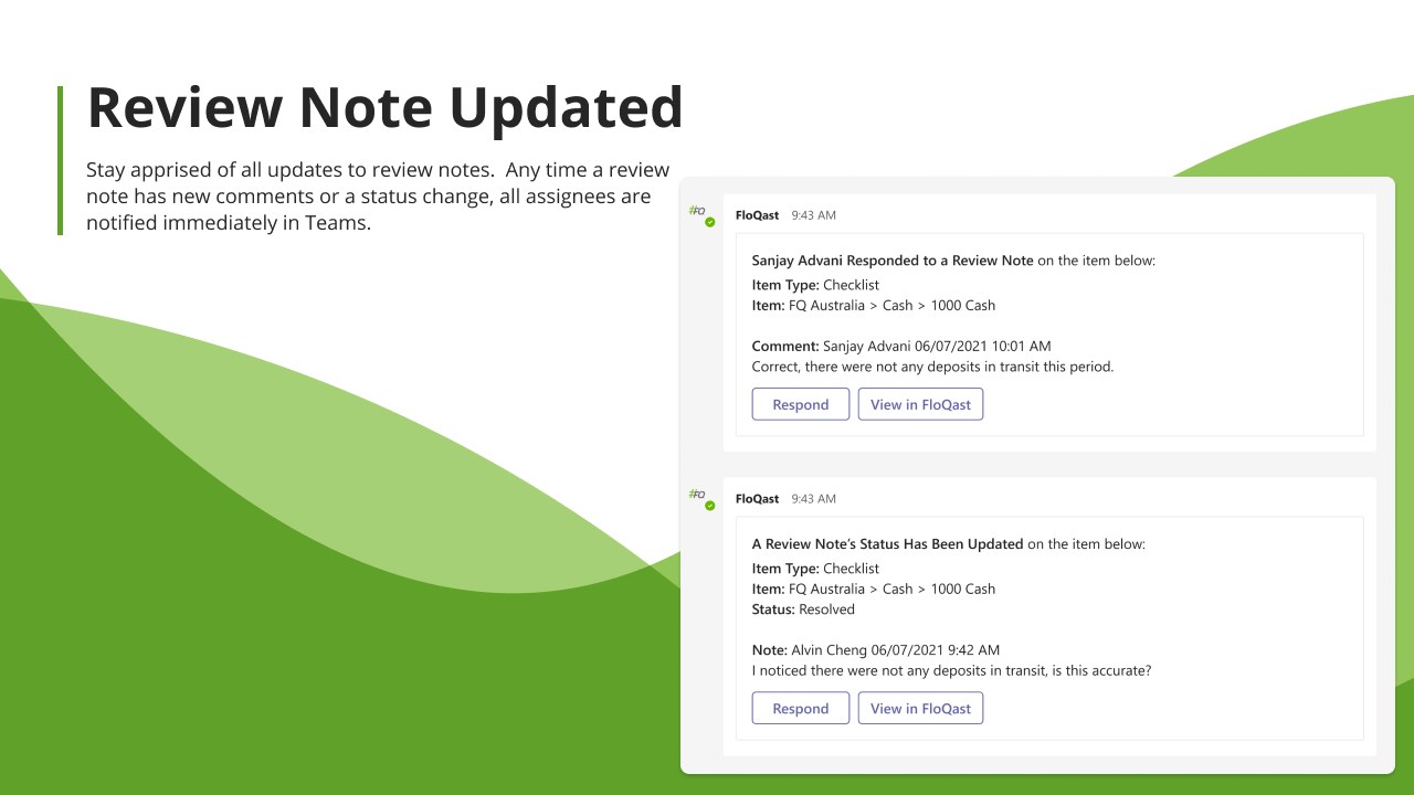 Snapshot 4 of Integration with Microsoft Teams by FloQast