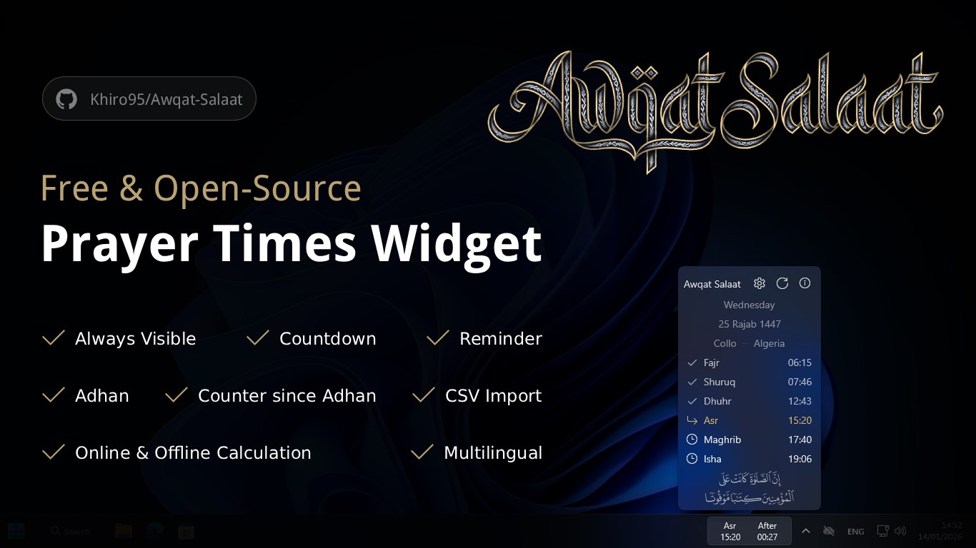Awqat Salaat WinUI screenshot