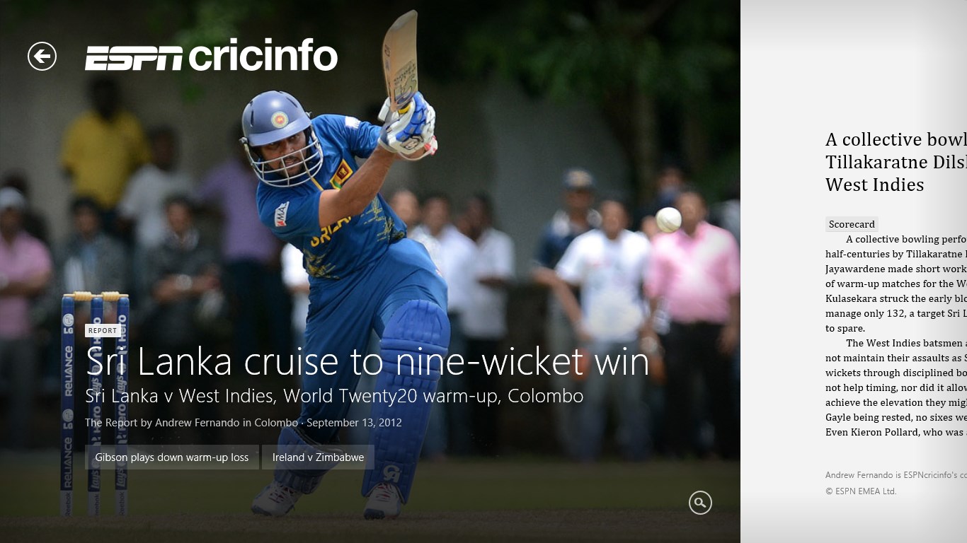 ESPN Cricinfo for Windows 10