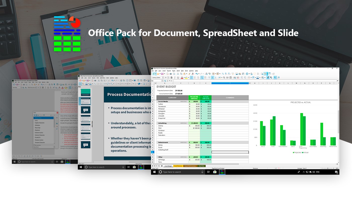 #1. Office Pack for Document, Spreadsheet and Slide (Windows) 由: Yellow Elephant Productions