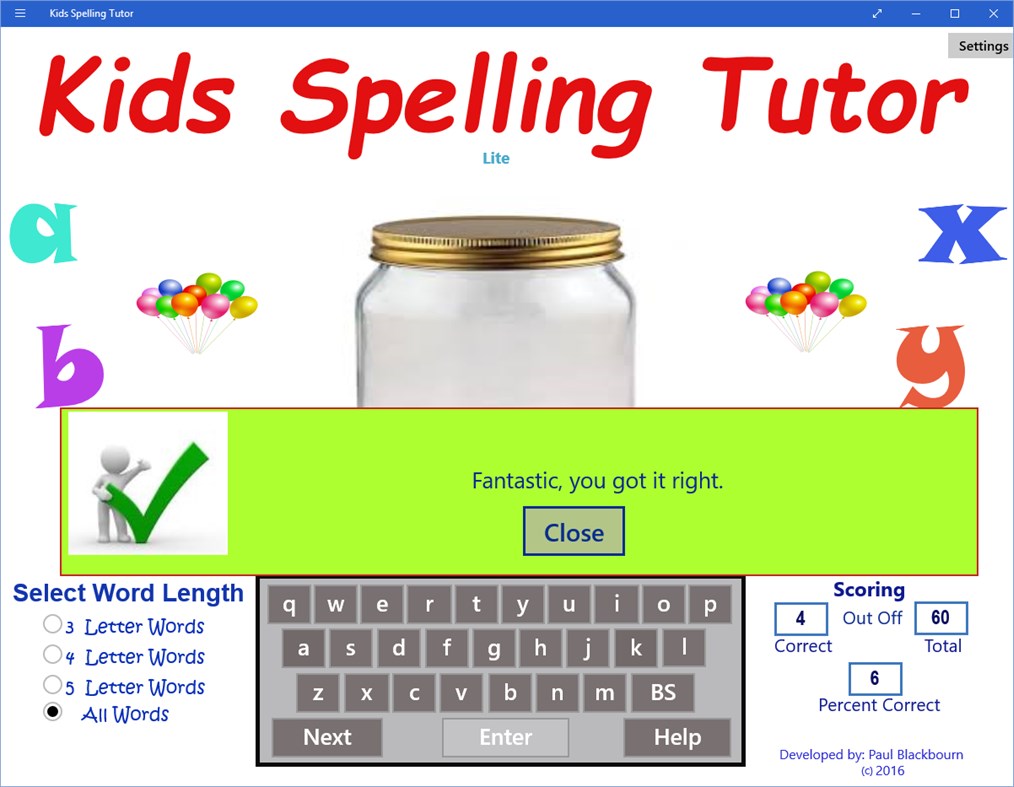 #2. Kids Spelling Tutor (Windows) 게시자: Paul Blackbourn