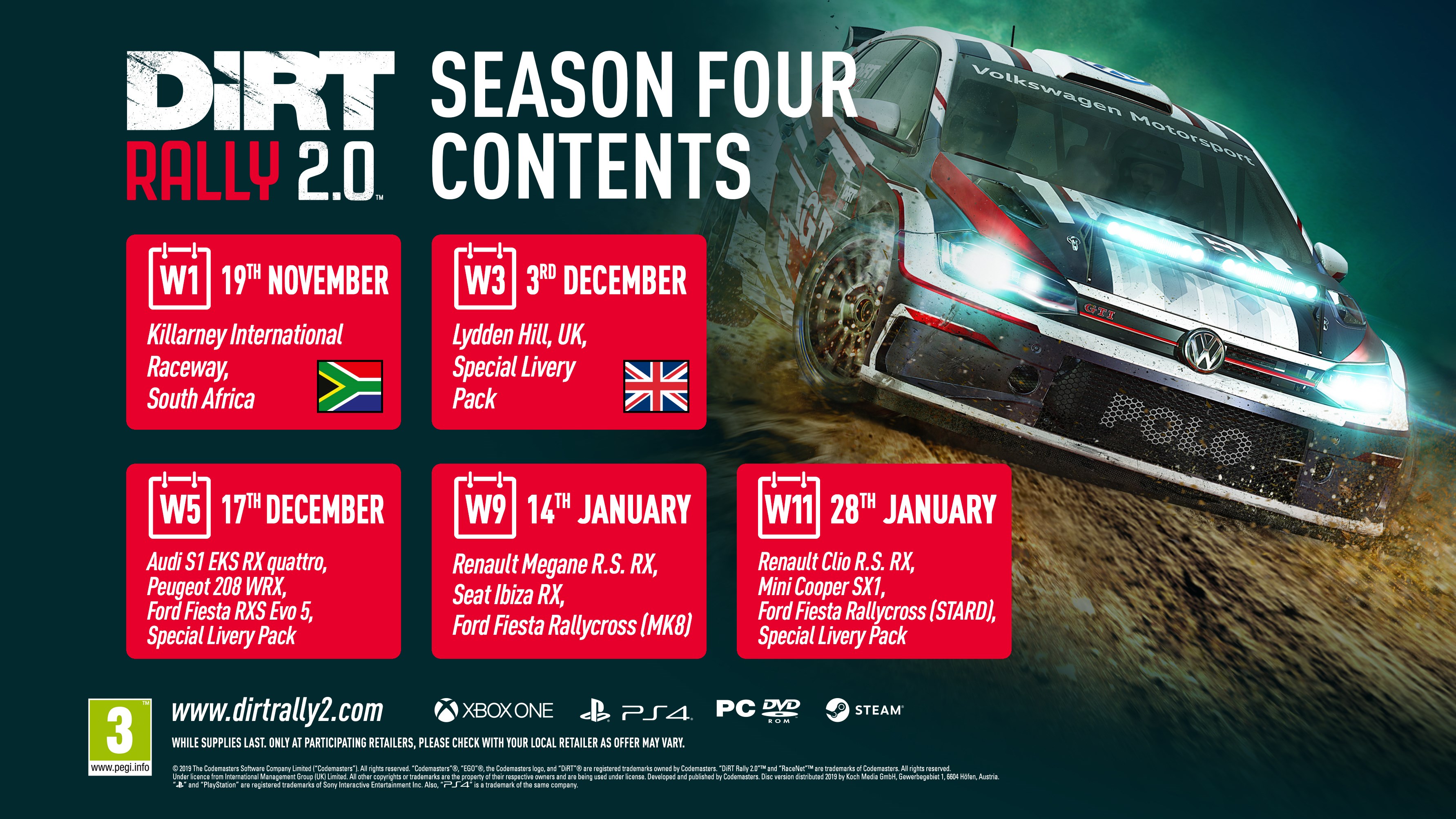 Windows Store - DiRT Rally 2.0 Deluxe Content Pack 2.0 (Seasons 3 and 4) | Xbox | Chiave | Privato