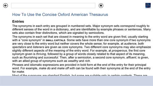 Concise Oxford American Thesaurus screenshot 6
