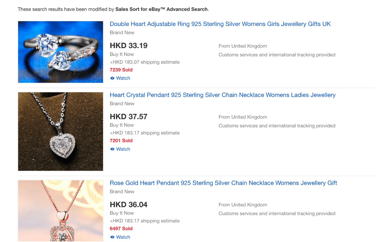 Sales Sort for eBay™ Advanced Search