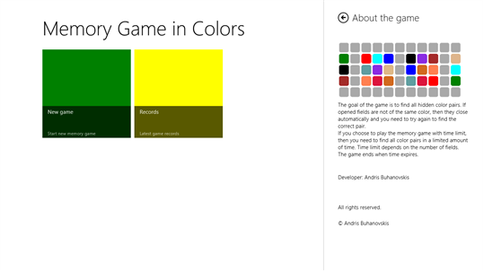 Memory Game in Colors screenshot 3