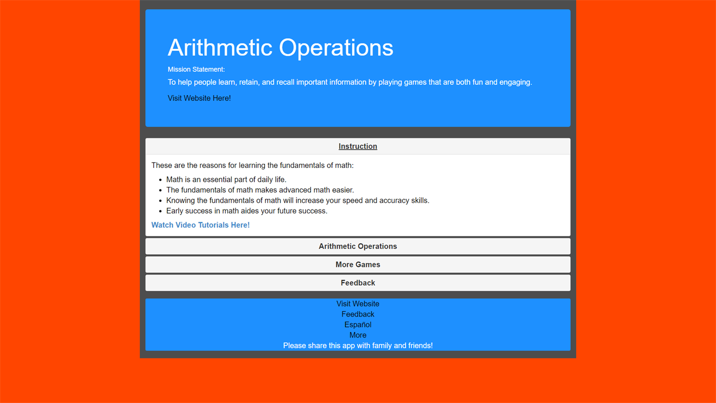 #5. Arithmetic Operations - Game (Windows) Por: Jhonatan Perez