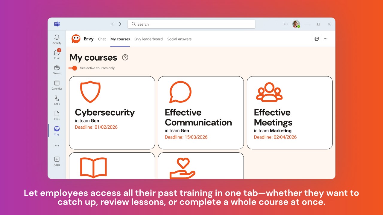 Snapshot 3 of Ervy – AI for employee training