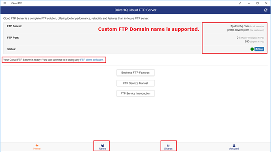 DriveHQ Cloud FTP Server screenshot 3