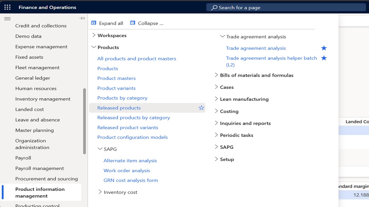 Snapshot 2 of Production Cost Simulator for D365 Finance & Supply Chain