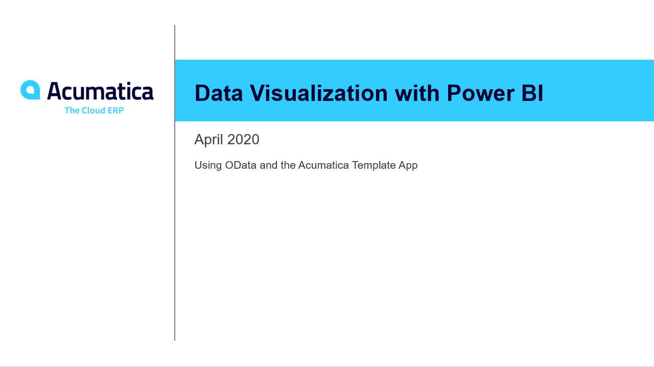 Snapshot 1 of Acumatica Cloud ERP