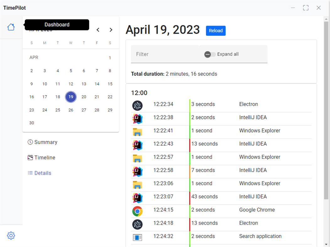 #2. TimePilot - Automatic Productivity Tracker (Windows) Podle: Gamixio
