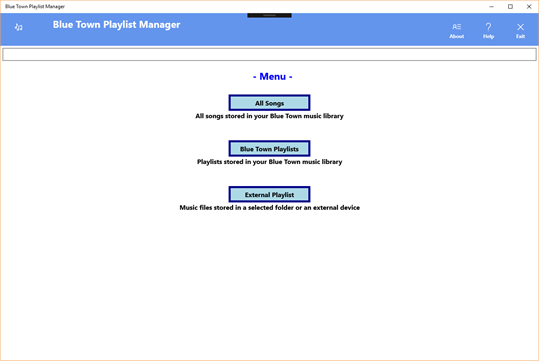 Blue Town Playlist Manager/Player screenshot 1