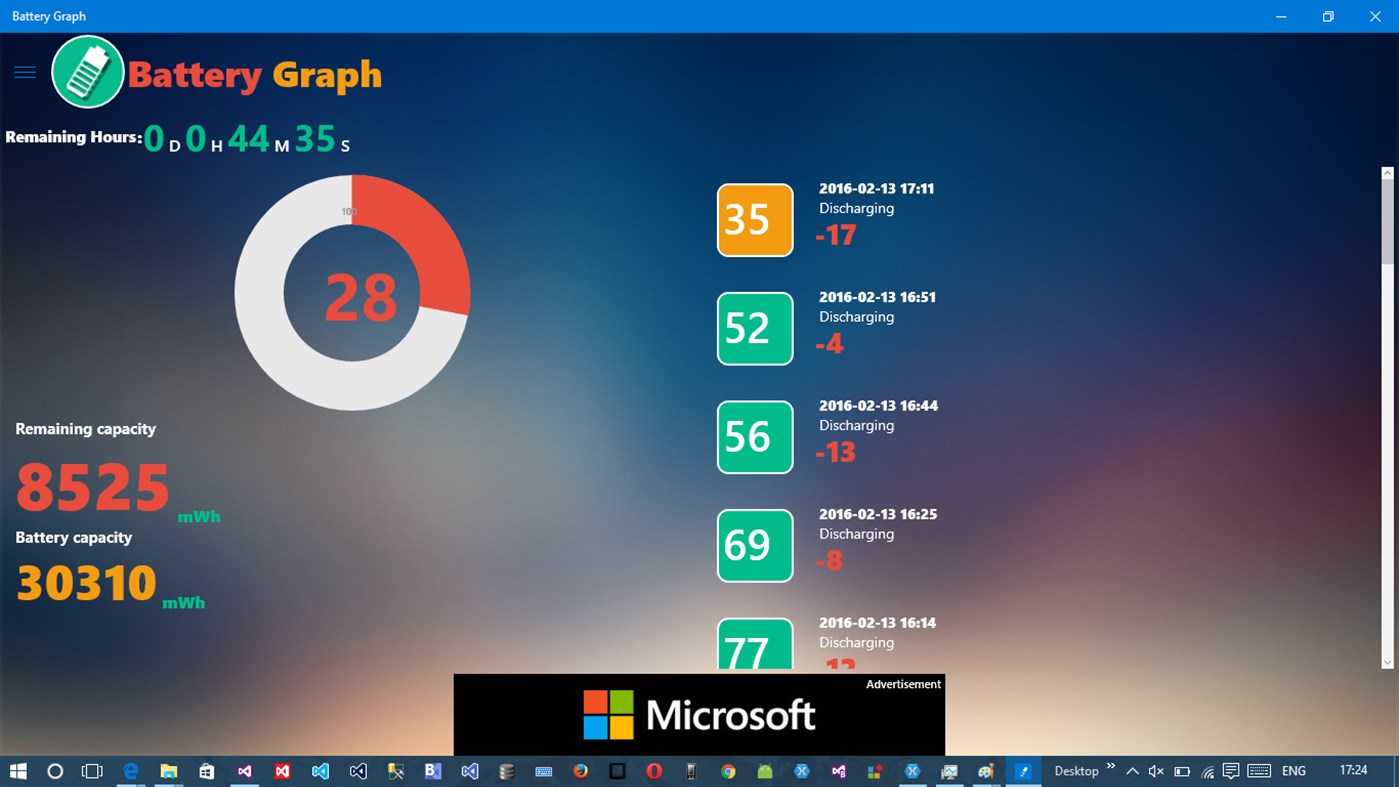 #8. Battery Graph (Windows) 由: Expression App Studio