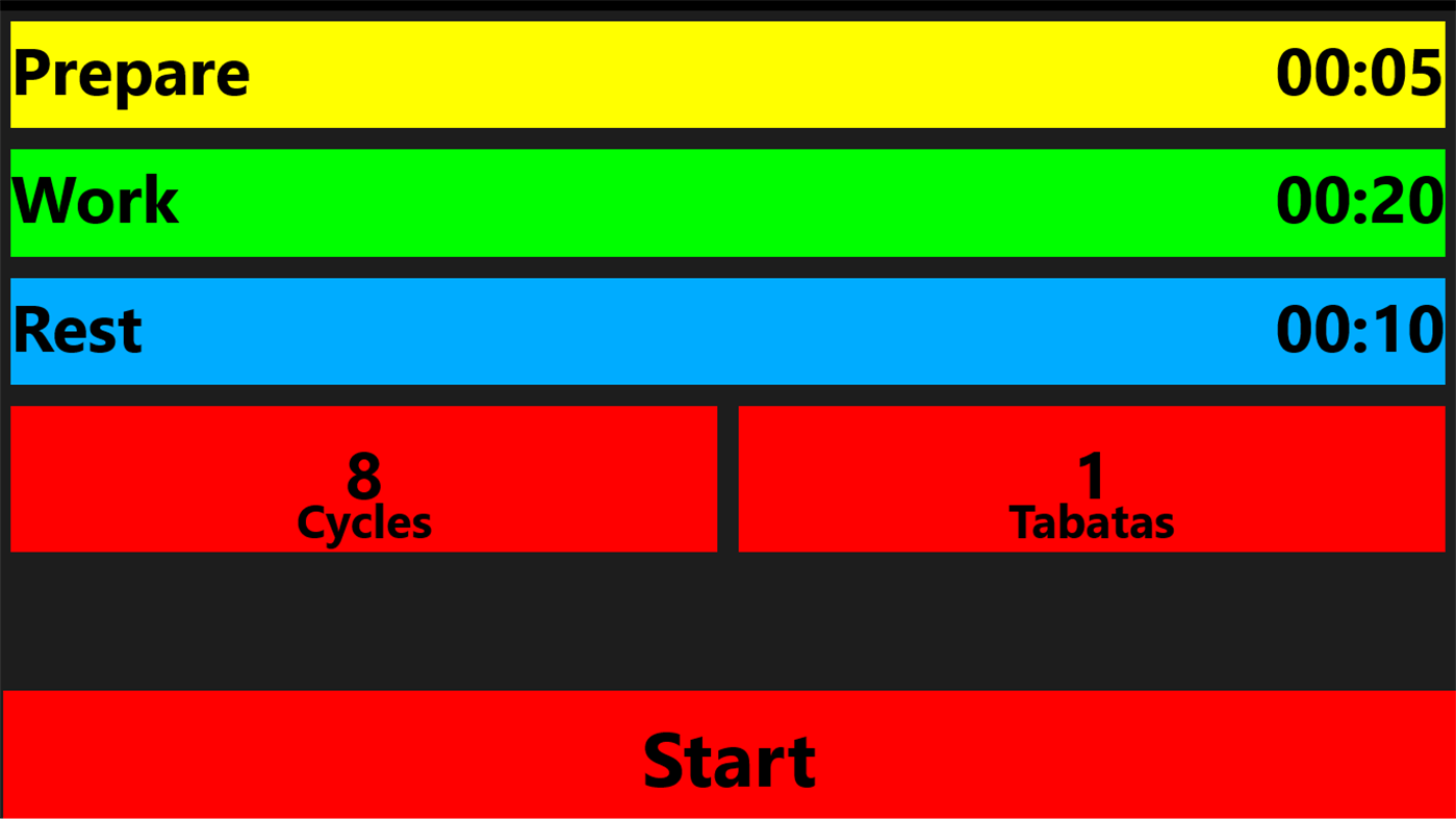 #1. Tabata Timer (HIIT) (Windows) Podle: Romandrovich Software