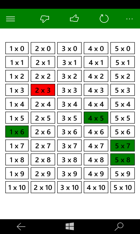 Table Des Multiplications Windows Phone Apps Appagg