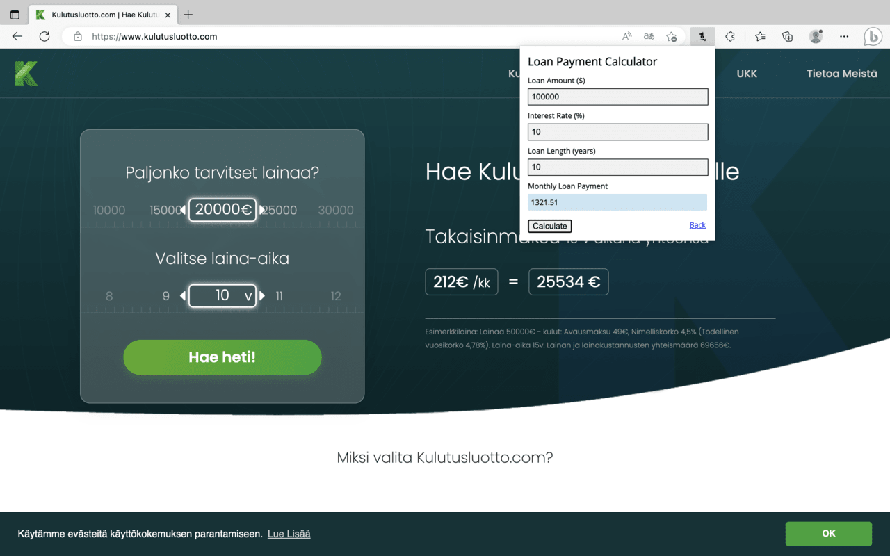 Monthly Loan Payment Calculator