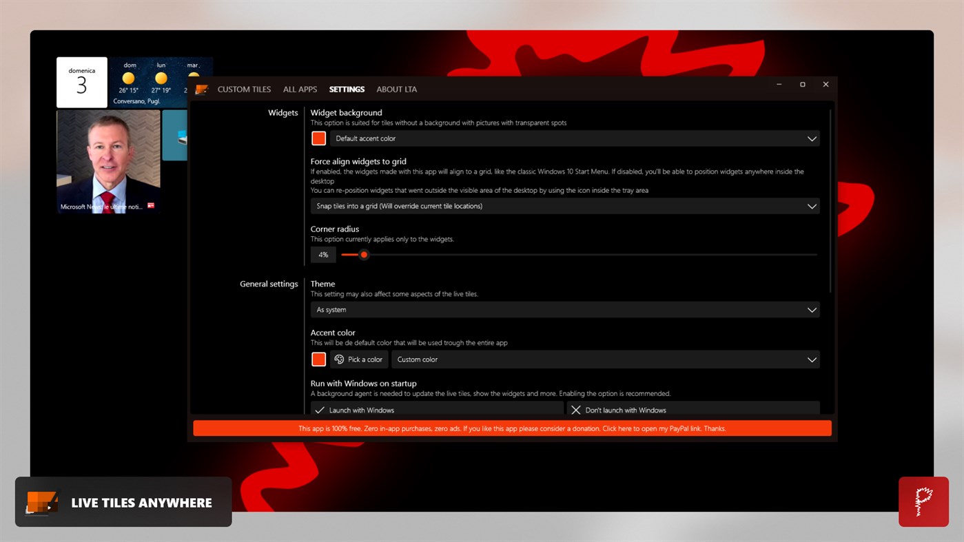 #2. Live Tiles Anywhere (Windows) 게시자: Pasqui industry