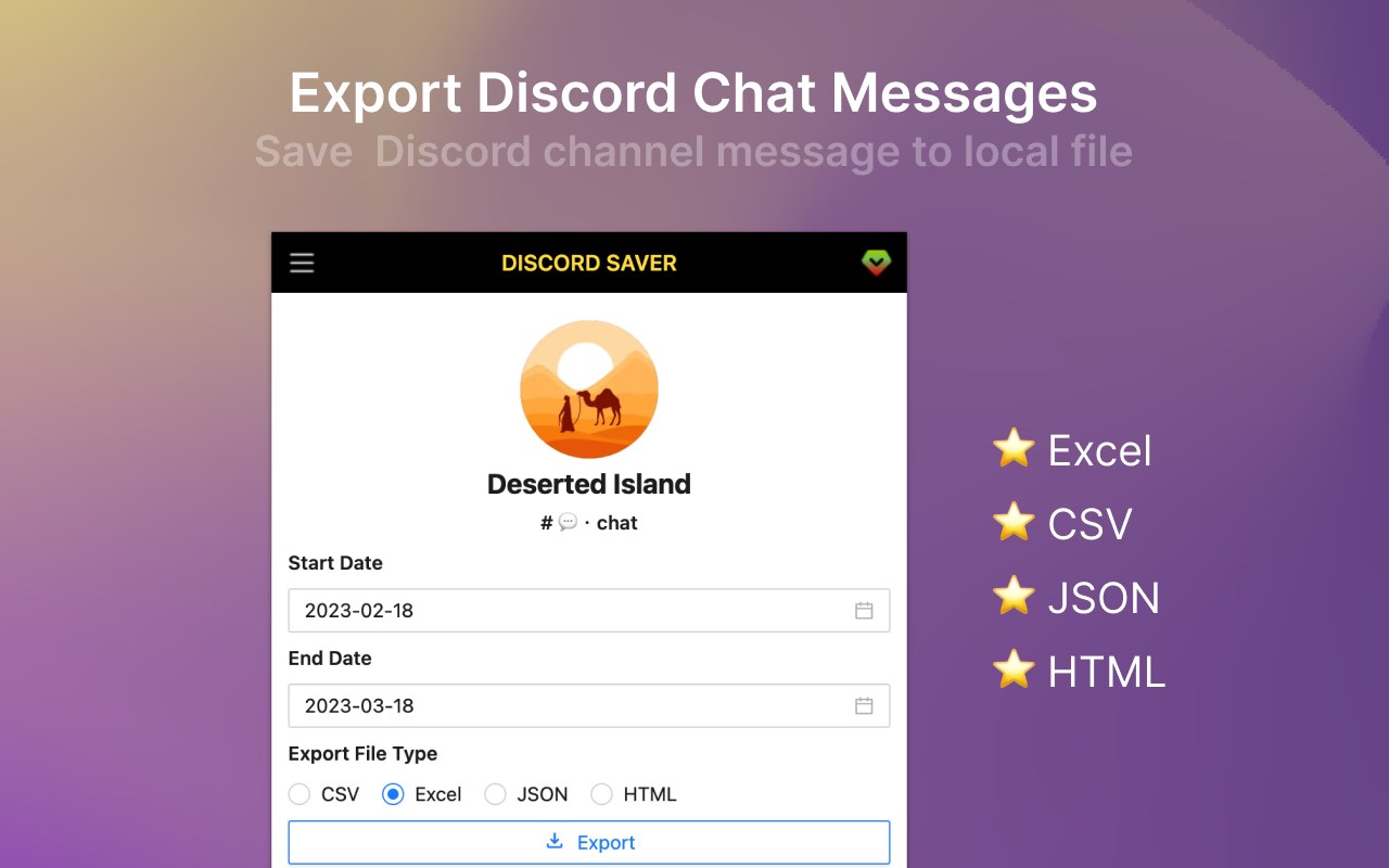 DiscordSaver - Export Discord Chat Messages