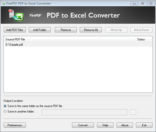 PDF to Excel Converter Full Version - FirePDF screenshot 1