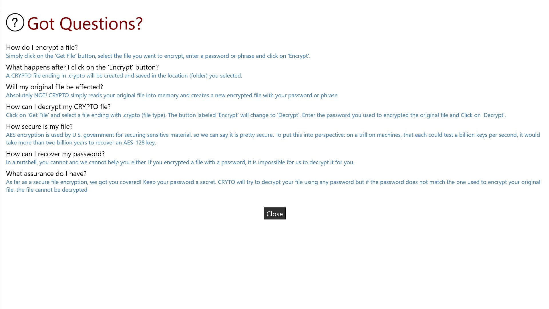 CRYPTO File Encryption - Download and install on Windows | Microsoft Store