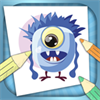 Paint monsters. Coloring learning game for kids