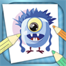 Paint monsters. Coloring learning game for kids