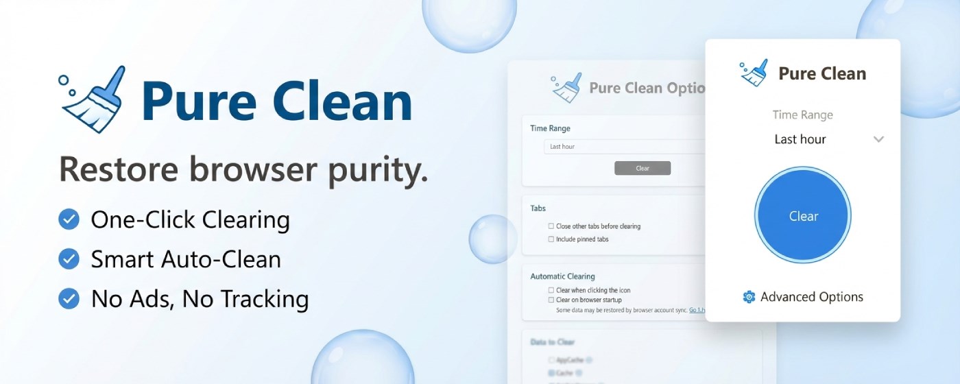 Pure Clean: One-Click Browser Cleaner