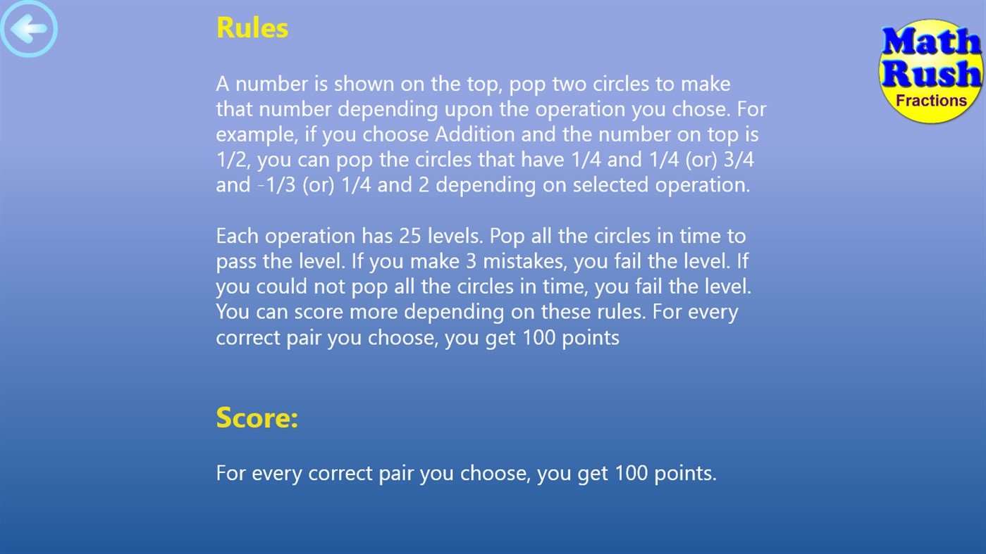 #8. Math Rush Fractions (Windows) Oleh: Balabharathi.com