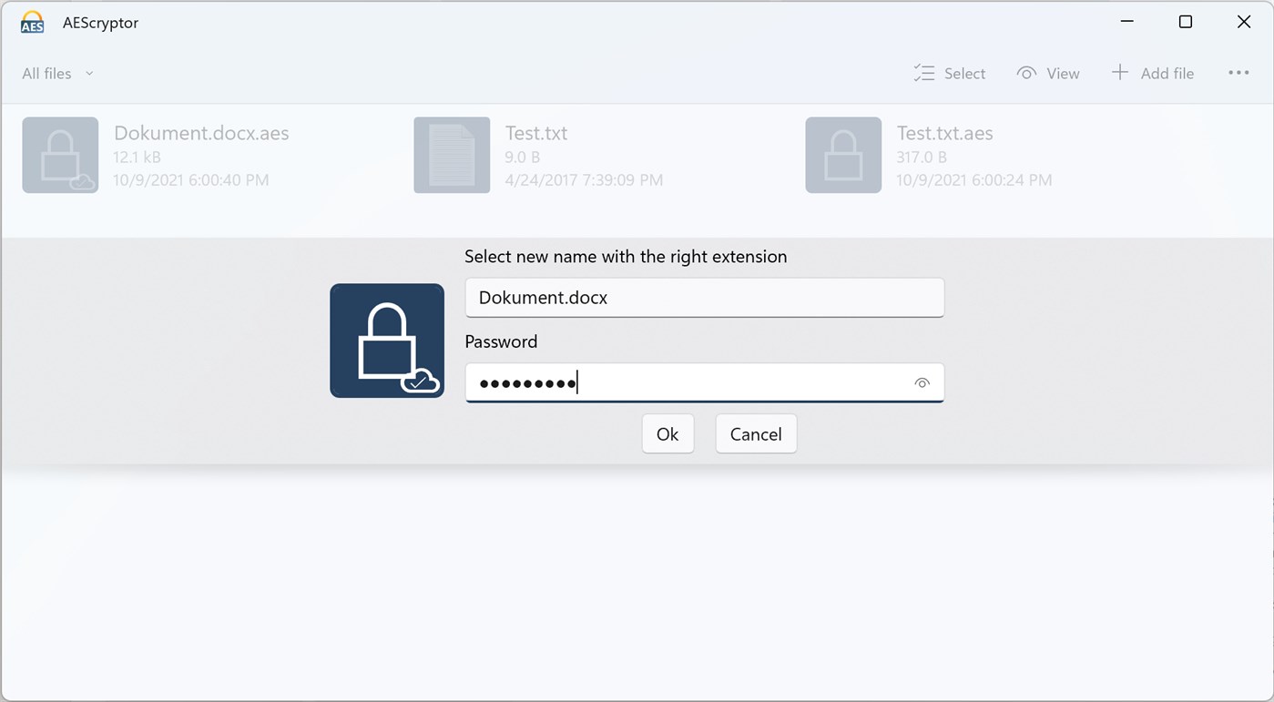 #2. AEScryptor (Windows) โดย: Arno Klenke