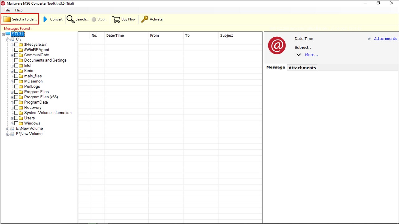 Snapshot 2 of MailsWare for MSG to Gmail Import Tool