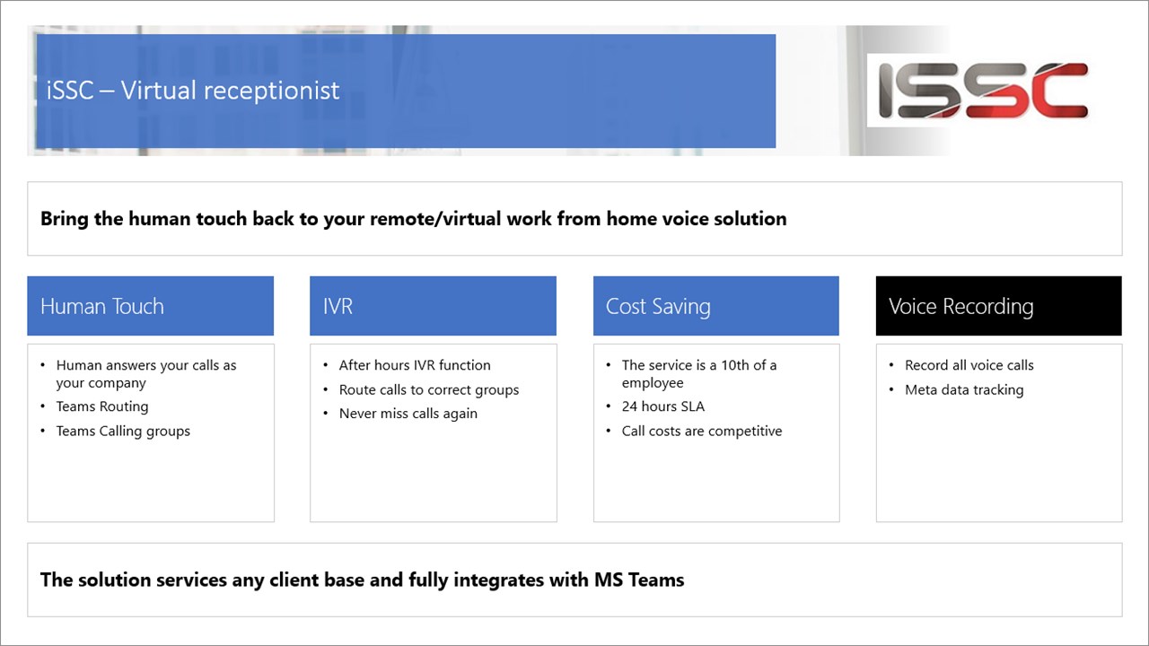 Snapshot 2 of Microsoft Teams Virtual Receptionist: 10-Hr imp