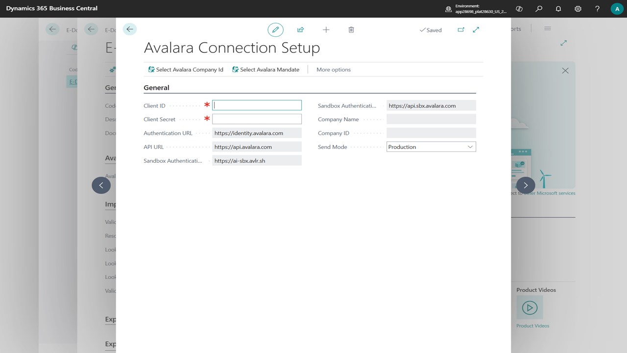 Snapshot 2 of E-Document Connector - Avalara