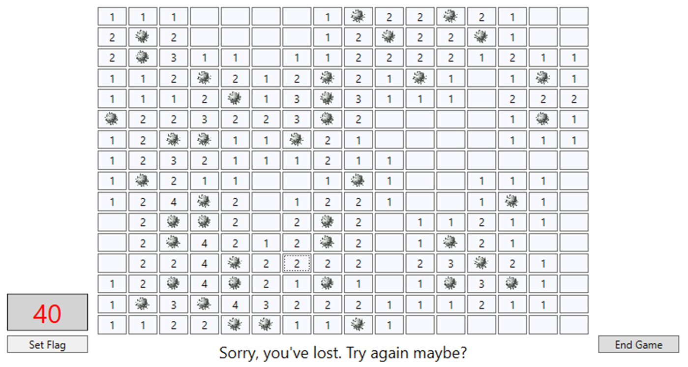 #3. Basic Mine-Sweeper (Windows) بواسطة: Yacinester