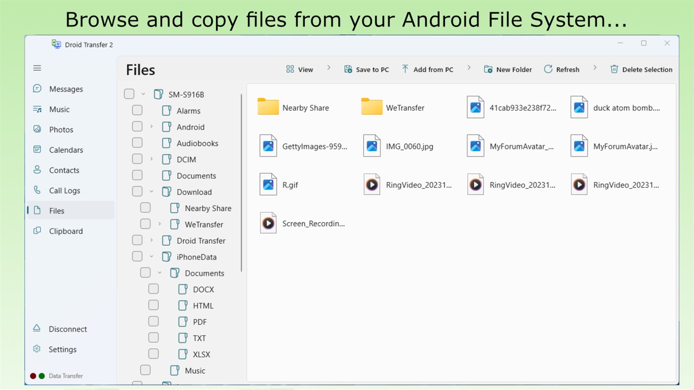 #3. Droid Transfer (Windows) 由: Wide Angle Software Ltd