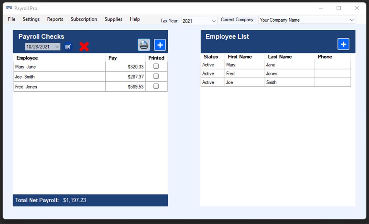 #2. Print Checks Payroll Software (Windows) Ved: Print Checks Inc