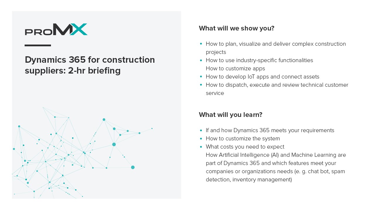Snapshot 2 of Dynamics 365 for construction: 2-hr briefing