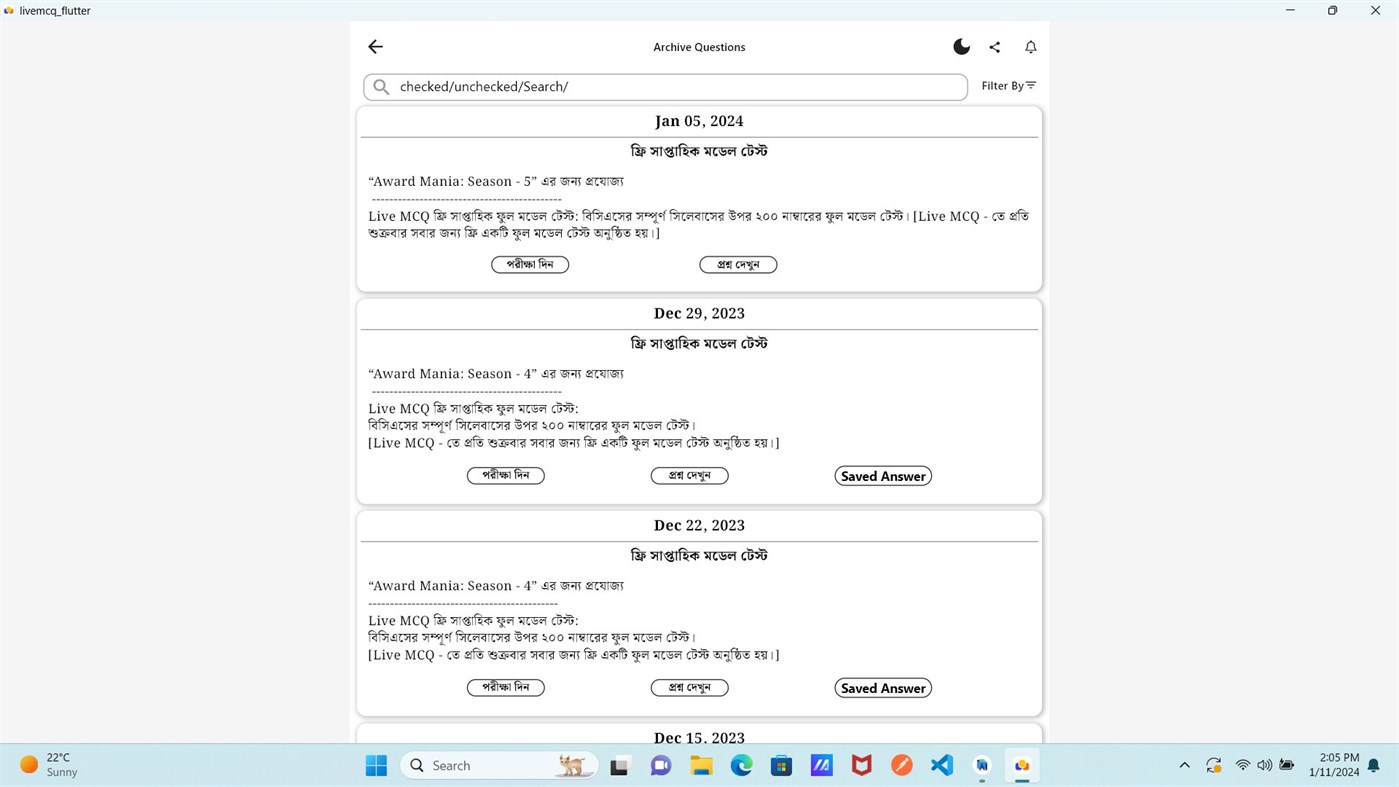 #2. Live MCQ (Windows) Podle: CrackTech Limited