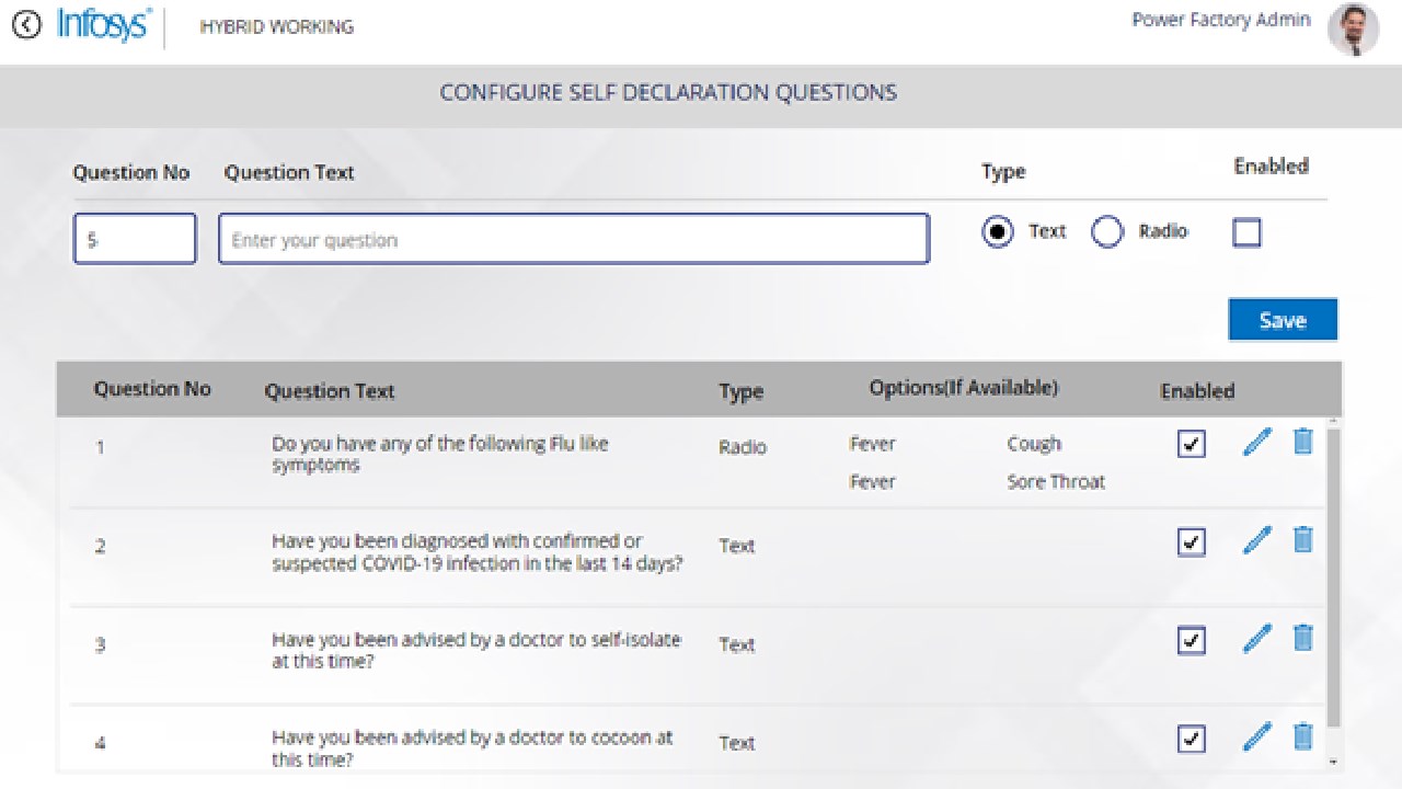 Snapshot 2 of Infosys Hybrid Workplace Solution