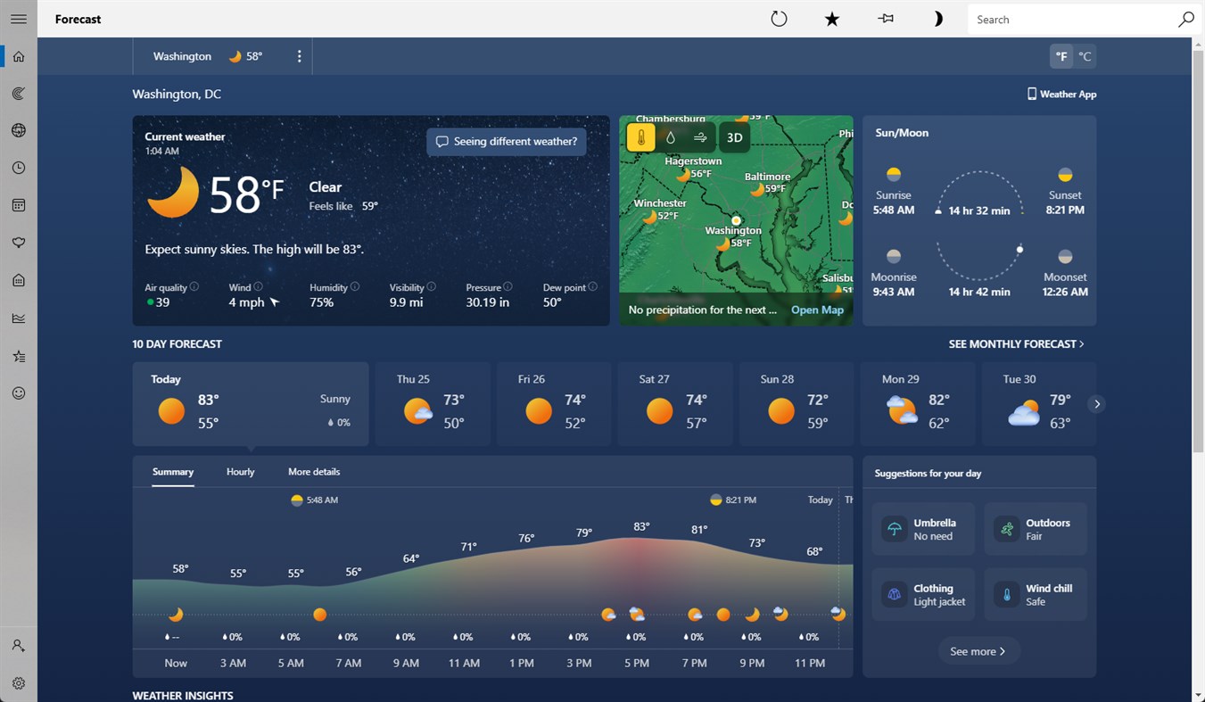 #1. MSN Weather (Windows) Ved: Microsoft Corporation