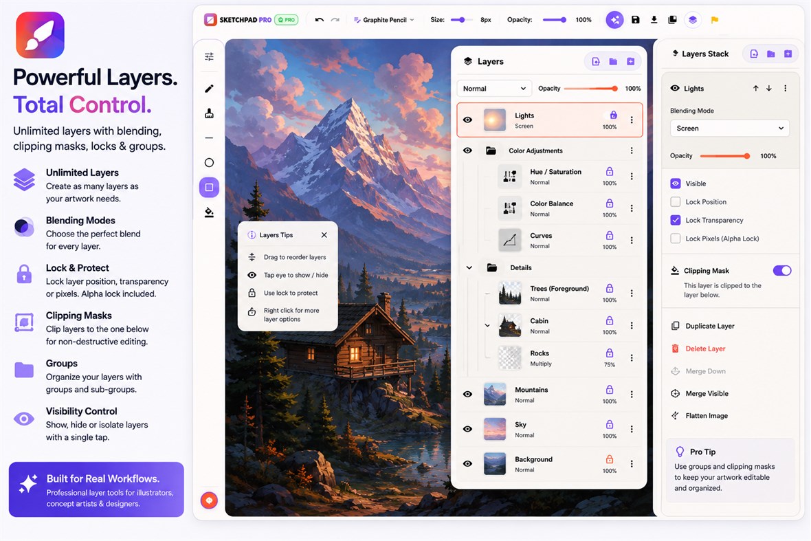 #3. Sketchbook & Paint Pad Studio (Windows) By: GreenBizz Studio