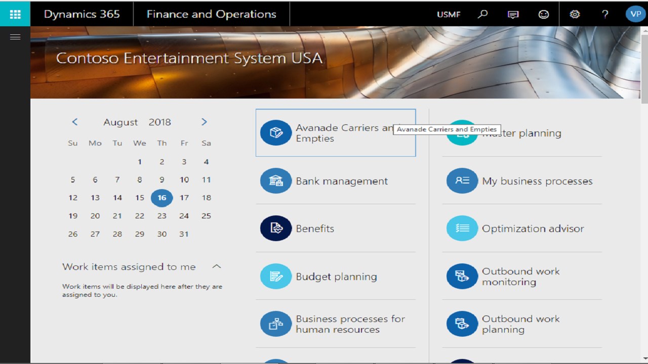 Snapshot 4 of Avanade Carrier and Empties Management
