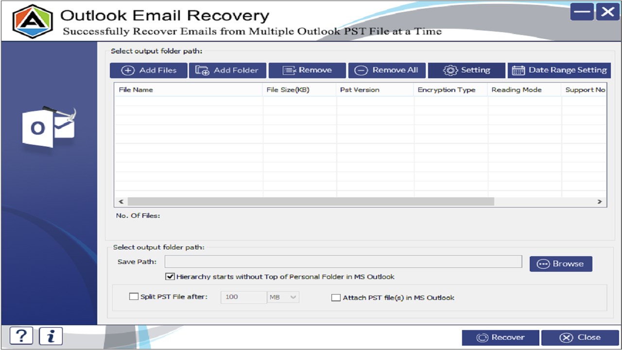 Snapshot 1 of Aryson for Deleted Outlook Email Recovery