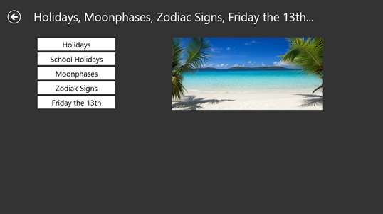 Holidays, Moonphases, Zodiak Signs, Friday the 13th... screenshot 1
