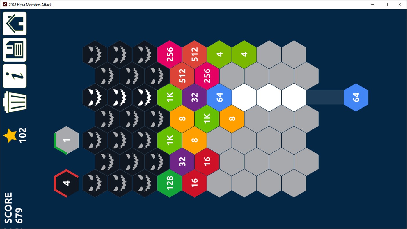 #6. 2048 Hexa Monsters Attack: Shoot n Merge Numbers (Windows) بواسطة: Amr Hassan