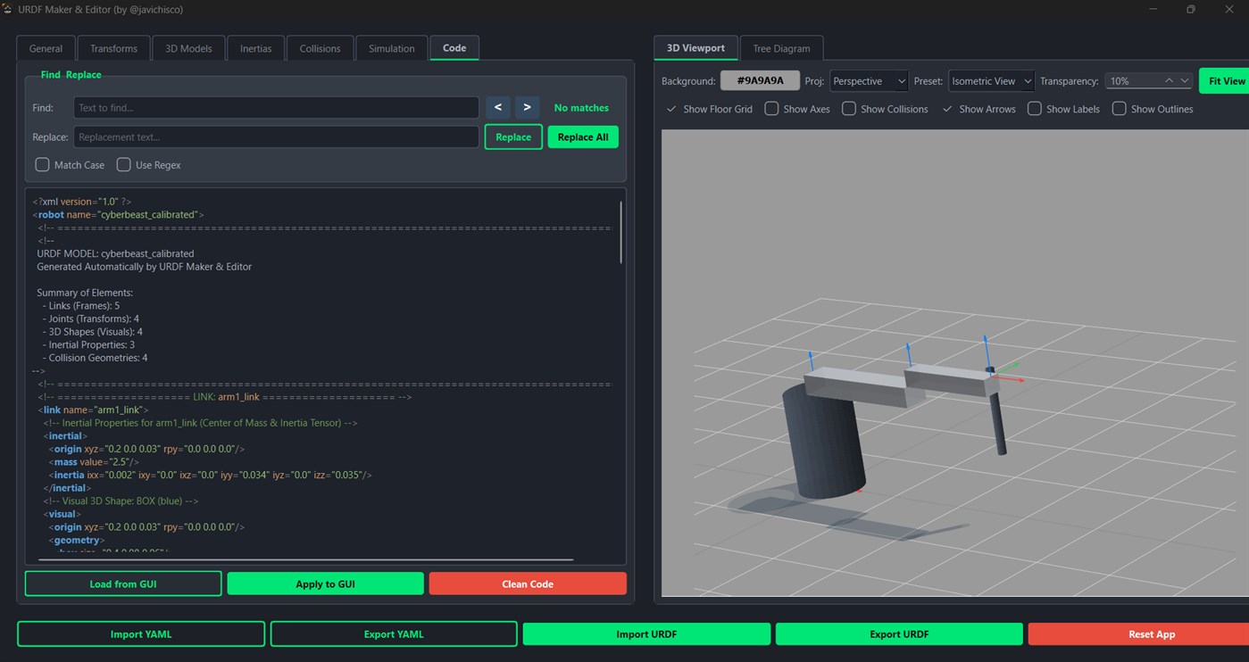 #7. URDF Maker (Windows) De: javichisco