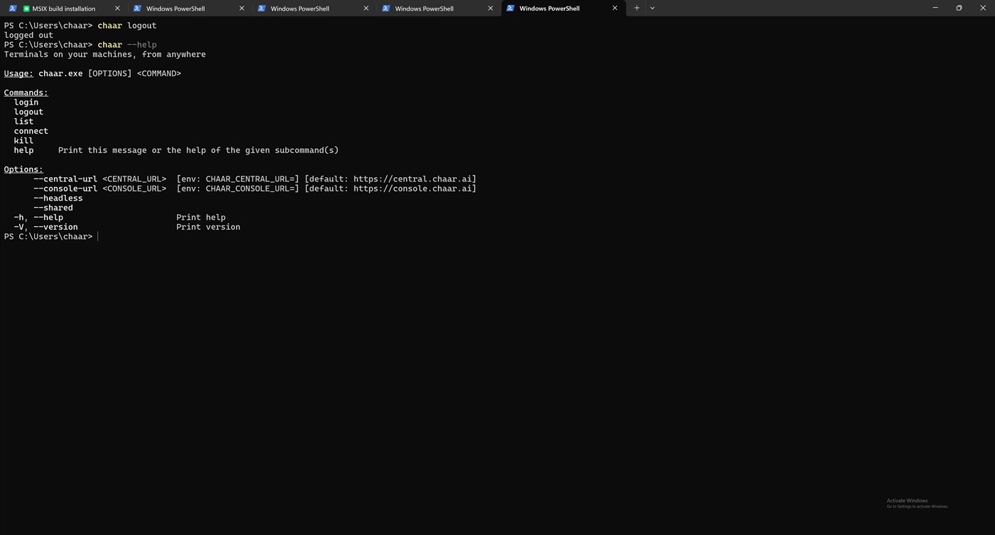 #3. chaar (Windows) By: Rishabh Vasudevan