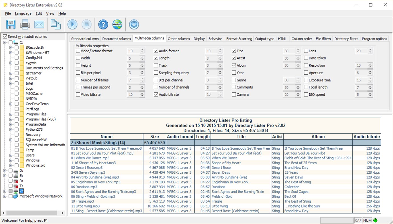 #2. Directory Lister (Windows) By: KRKsoft
