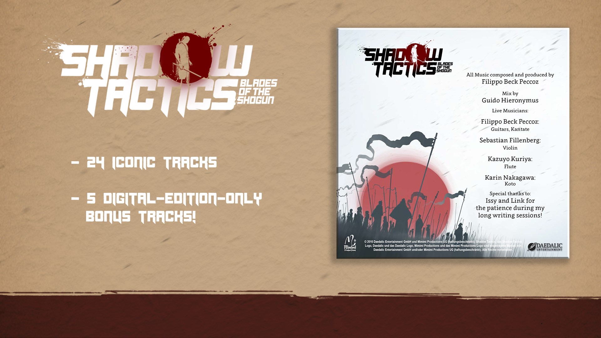 Shadow Tactics Aiko's Choice Soundtrack | Xbox | Chiave | Privato