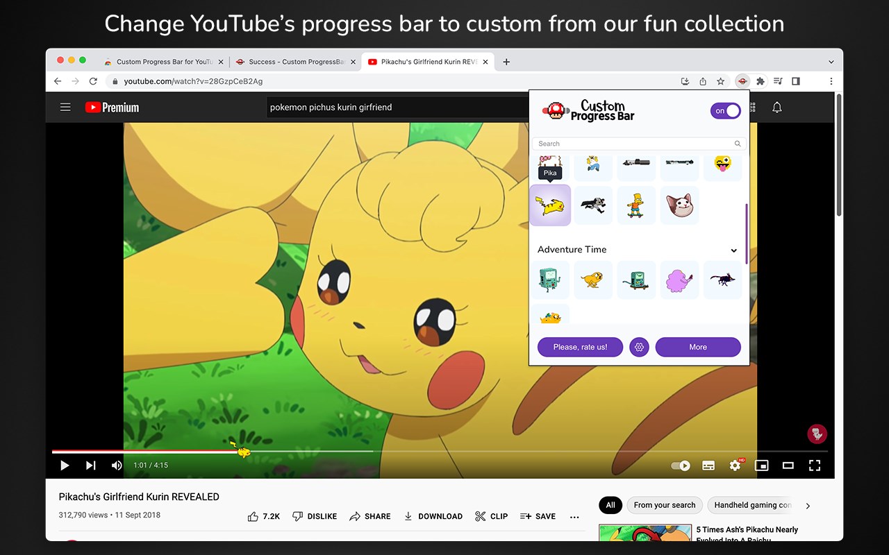 Custom Progress Bar for YouTube™