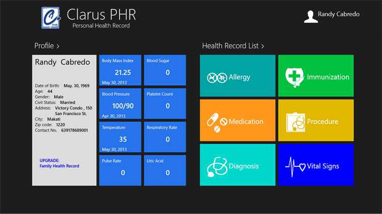 Personal Health Record - PC - (Windows)